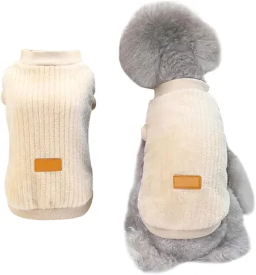 Zdjęcie produktu dla Ubranie dla psa - Polarowy sweter - Ciepły sweter - Kurtka na zimę - Kostium dla psa - Oddychający sweter - Miękki i wygodny - Sweter dla psa