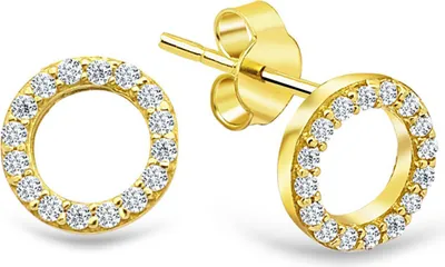Produktbild von Paar 585er Gold Ohrstecker mit Zirkonia Ohrschmuck Etui Ohringe Solitär 14K 24