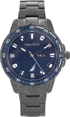 Produktbild von Nautica Herrenuhr NAPCLLE15 Quarz Edelstahl Gun Metal Blau 48 mm Gehäuse 10 ATM