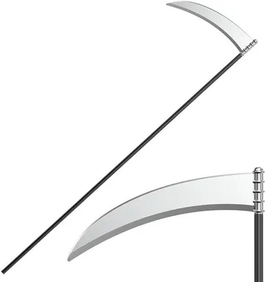 Productafbeelding van Sense van metaal voor volwassenen - 3-delig - Afneembare handgreep - 120 cm lang - Sensenman-kostuum voor Halloween