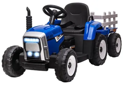 Immagine prodotto di Macchina elettrica per bambini con rimorchio - Adatta a bambini dai 3 ai 6 anni | Colore: Blu | Dimensioni: 136,5 x 50 x 52,5 cm