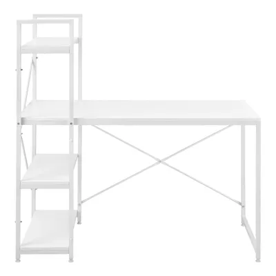 Immagine prodotto di Scrivania In And OutdoorMatch Nicole - Con 4 ripiani - 120 x 64 x 122 cm - Bianco - Truciolato e acciaio - Design alla moda