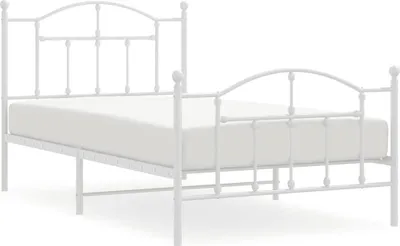 Obrázok produktu pre vidaXL Detská posteľ s čelom a nohami Kovová biela 100x190 cm