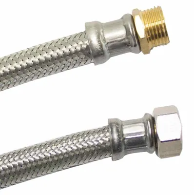 Produktbild von DN13 DVGW Panzerschlauch m. Edelstahlumflechtung 3/4" AG x 3/4" ÜM 1500 mm