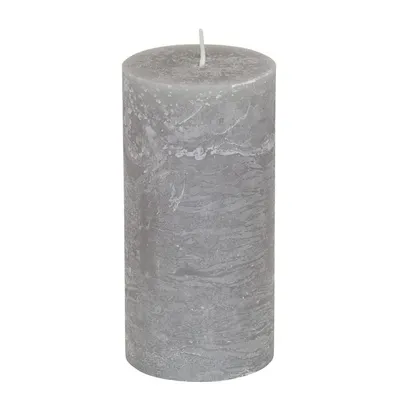 Produktbild von Stumpenkerze grau durchgefärbte Kerze aus Paraffinwachs Höhe 15cm