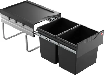 Produktbild von Hailo Abfallsammler 3642701 Raumspar-Tandem 2x 18 Liter schwarz