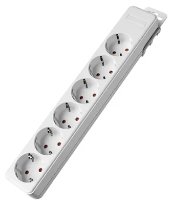 Produktbild von Braytron Mehrfachsteckdose 6-fach ohne Kabel, ohne Schalter, 3680W, Kindersicherung, Steckdosenleiste für individuelle Installation mit Clip-System