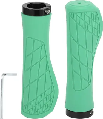 Image de Protège-Poignées de Guidon de Vélo 134mm Long Léger | Protecteur d'Extrémité de Poignées de Vélo Vert 1 Paire