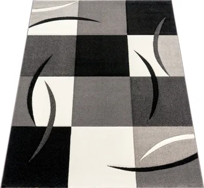 Produktbild von Wohnzimmer Teppich In Versch. Farben und Größen Karo Muster Streifen 3-D Design Kurzflor Grösse 300x400 cm