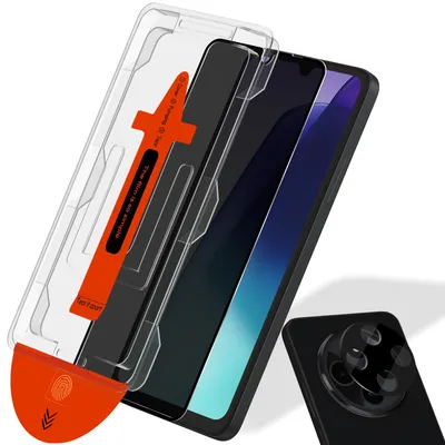 Obrázek produktu pro 1-balení Xiaomi Redmi 14C Ochranné sklo na displej Privacy & 1-balení ochrana objektivu - Tvrzené sklo | [Automatická instalace] - Bez bublin