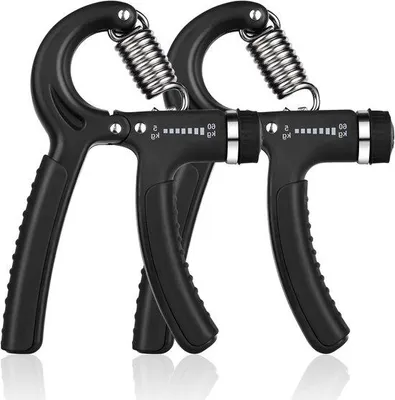 Produktbild von Handtrainer für Krafttraining und Fitness mit Fingertrainer - Grip Trainer für Hand- und Oberschenkentraining von 10 kg bis 50 kg.