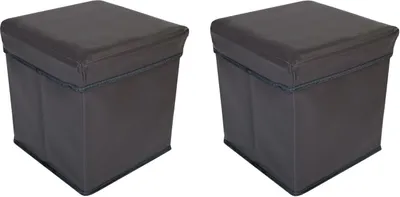 Produktbild von 2x Faltbarer Sitzwürfel Aufbewahrungsbox Sitzhocker Sitzbank Truhe Fußbank Taupe
