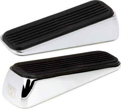Produktbild von H&S Hochbelastbarer Türkeil Door Stopper - 2er-Pack - Moderner Edelstahl Türstopper Keil - Rutschfest mit Gummi Öberflächen in Weiß - Türkeil Metall -