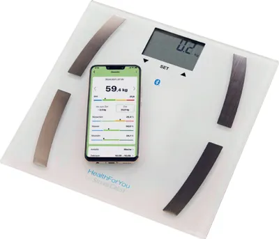 Produktbild von Diagnosewaage Personenwaage Körperwaage Analysewaage App-Anbindung - Weiß - Originalverpackt