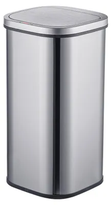 Sensor-Mülleimer 30 L, Edelstahl, automatischer Deckel, silber