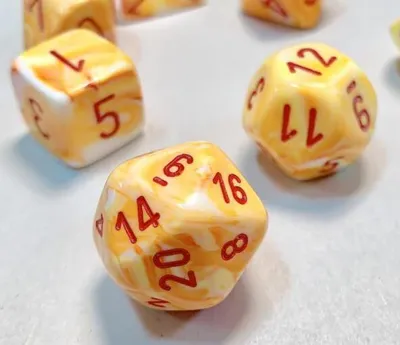 Obrázok produktu pre Chessex - Sviatočná - 7-dielna súprava - Sunburst/Red