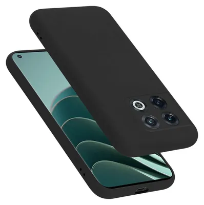 A black phone case is shown on a white background, with the phone partially visible underneath.