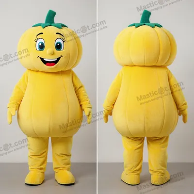 Image de Déguisement de mascotte MASTICOT citrouille jaune vif