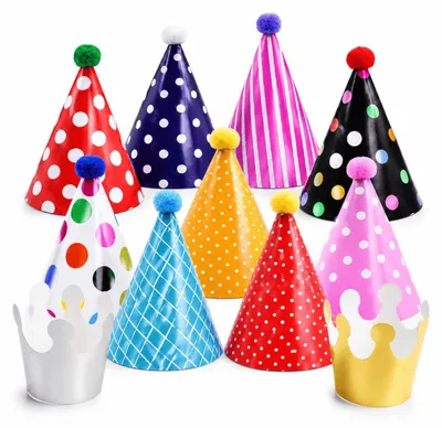 Productafbeelding van Kegelhuiden met pompon – Herbruikbare feestmutsen voor knuffeldieren, honden en katten – 10 stuks – Kleurrijk