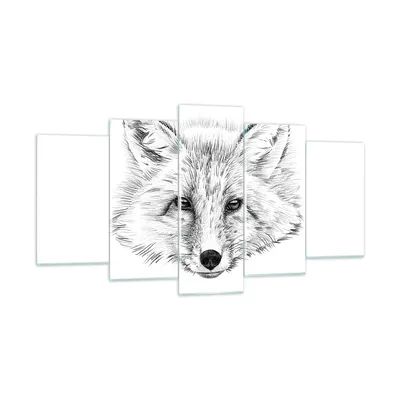 Produktbild von Bilder auf glas - Wolf Kinder Skizze illustriert - 160x85cm - Glasbilder - Wandbilder - Kunstdruck - zum Aufhängen bereit - Wanddekoration aus Glas - Glas Bilder - Wandbild auf Glas - GEA160x85-3212