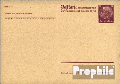 Produktbild von Belege Ganzsachen Deutsches Reich 1933 P230I Amtliche Postkarte un Hindenburg
