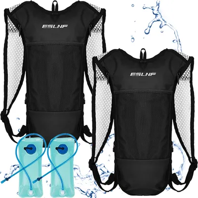 Produktbild von 2 Stück 5L Ultraleicht Trinkrucksack, Hydration Pack, Fahrradrucksack für Laufen, Camping, Wandern, Marathoner, mit 2L Trinkblase