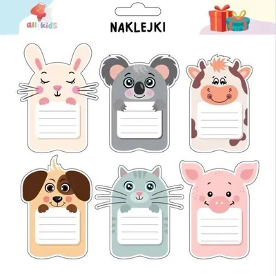Zdjęcie produktu dla Naklejki zwierzaki na szafkę i zeszyt 2 - All4Kids