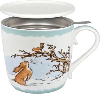 Produktbild von KÖNITZ 115S571527 Becher Weißt du eigentlich... WINTER 425 ml mit Sieb und Deckel / Der kleine Hase - Jahreszeiten