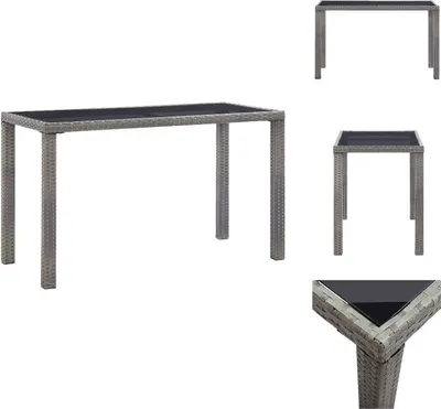 Zdjęcie produktu dla vidaXL Stół ogrodowy antracyt 123 x 60 x 74 cm polirattan - Stoły ogrodowe