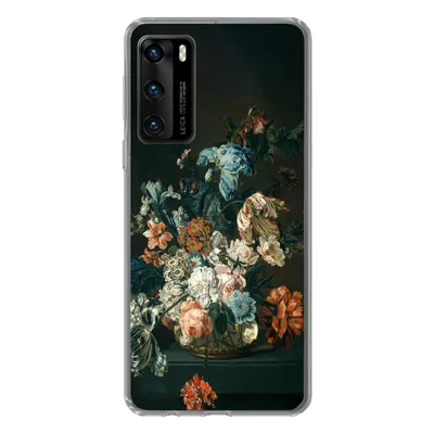Produktbild von MuchoWow® Handyhülle Schutzhülle Hülle für Huawei P40 Stilleben mit Blumen - Alte Meister - Kunst Silikon Softcase Handy Hülle - Handytasche
