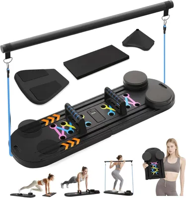 Produktbild von Vielzweck-Trainingsplattform für Pilates Reformer Core Fitness Schwarz