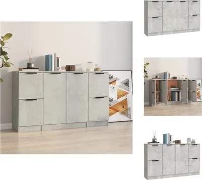 Produktbild von vidaXL Sideboards 3 Stk. Betongrau Holzwerkstoff -  Sideboards