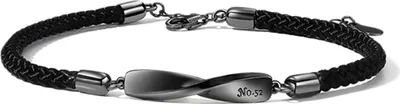 Produktbild von Romantische Mobius-Ring-Charm-Armbänder für Paare – s silberfarbenes „Forever Love“-Seilarmband-Set mit feiner Spiralstruktur