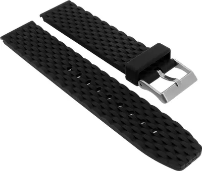 Produktbild von Minott Ersatzband 20mm Silikon Dornschließe silberfarben schwarz 32466