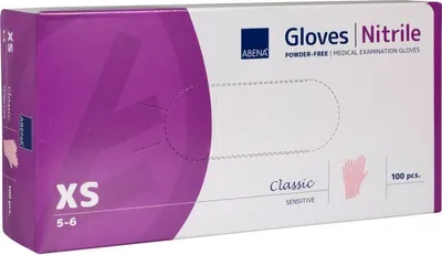 Image de Gants en nitrile Abena sans poudre rose XS – 100 pièces
