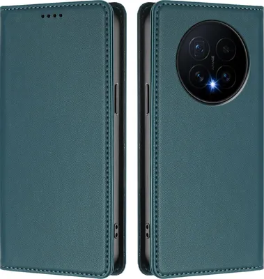 Image de Etui en cuir pour Honor Magic8, étui magnétique en cuirPolyuréthaneavec support Vert