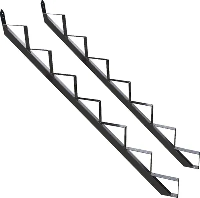 Produktbild von Treppenrahmen 7 stufig Stahl-Treppe Anthrazit Treppenholm Geschosshöhe 129cm