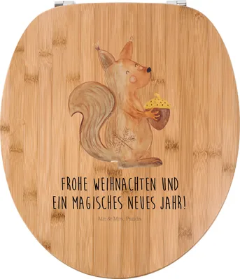 Produktbild von Mr. & Mrs. Panda Toilettendeckel Eichhörnchen Weihnachtszeit - Transparent - Geschenk, Weihnachten, Nikolaus, Vogel, Weihnachtsgruß, klo deckel, Klobrille, Neujahr, Frohe