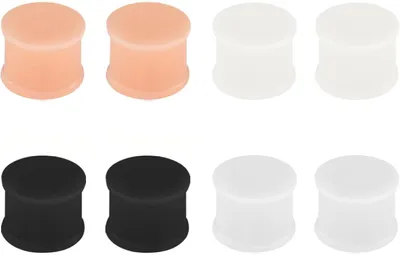 Obrázok produktu pre Silikónové tunelové zátky, dvojité kužeľové, 4 páry, veľkosti 6-20 mm, určené na piercing uší