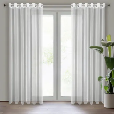 Zdjęcie produktu dla Eurofirany 350264, Przezroczysty, Biały, Monochromatyczny, Poliester, Pierścień, 35 g/m²