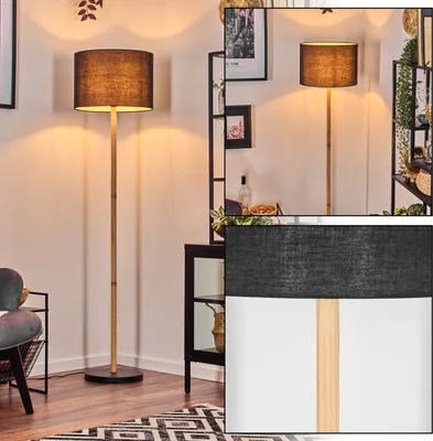 Produktbild von Schiavonea Stehlampe aus Holz/Metall und Schirm aus Stoff