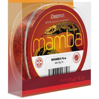 Obrázok produktu pre DELPHIN MAMBA Feeder, 200 m, 0,18 mm, 2,9 kg, červený, monofilný feederový vlasec, 101002761