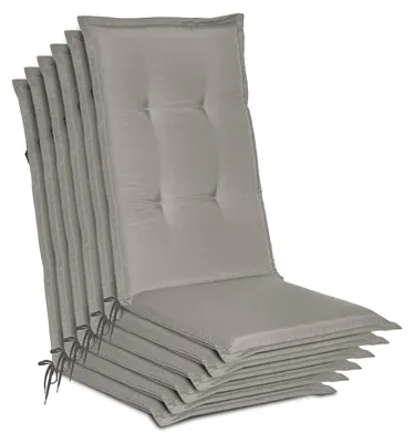 Produktbild von Beautissu 6er Set Gartenstuhlauflage Loft HL Hellgrau, 120x50x6cm