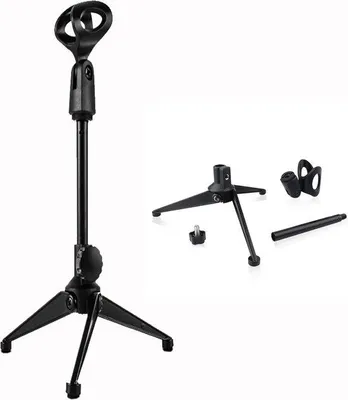 Produktbild von Handliche Aluminiumminiatur Mikrofonhalterung (schwarz, tragbar, kompakt)
