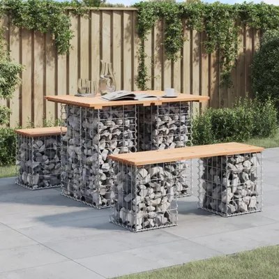 Produktbild von Maison Exclusive - Gartentisch aus Gabionen 100x70x72 cm Massivholz Kiefer