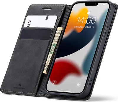 Image de Etui téléphone avec rabat SPACECASE Wallet pour iPhone 13 Mini Noir