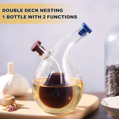 Produktbild von Robuster Glas Ölspender mit tropffreiem Auslauf und praktischem 2-in-1-Design