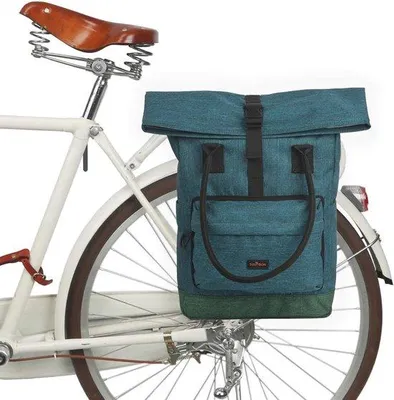 Productafbeelding van Famanu fietstas en rugzak met roll-top sluiting - Blauw
