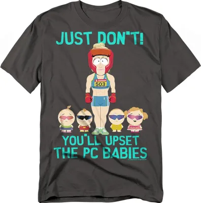 Image de South Park - "PC Babies" T-shirt unie homme/femme TV29335 (XXL) (Charbon de bois)