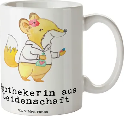 Produktbild von Mr. & Mrs. Panda Tasse Apothekerin Leidenschaft - Weiß - Geschenk, Pharmazie, Trinkbecher, Spruch, Kaffeetasse, Beruf, Lustig, Witzig, Becher, Teetasse, Kaffeebecher